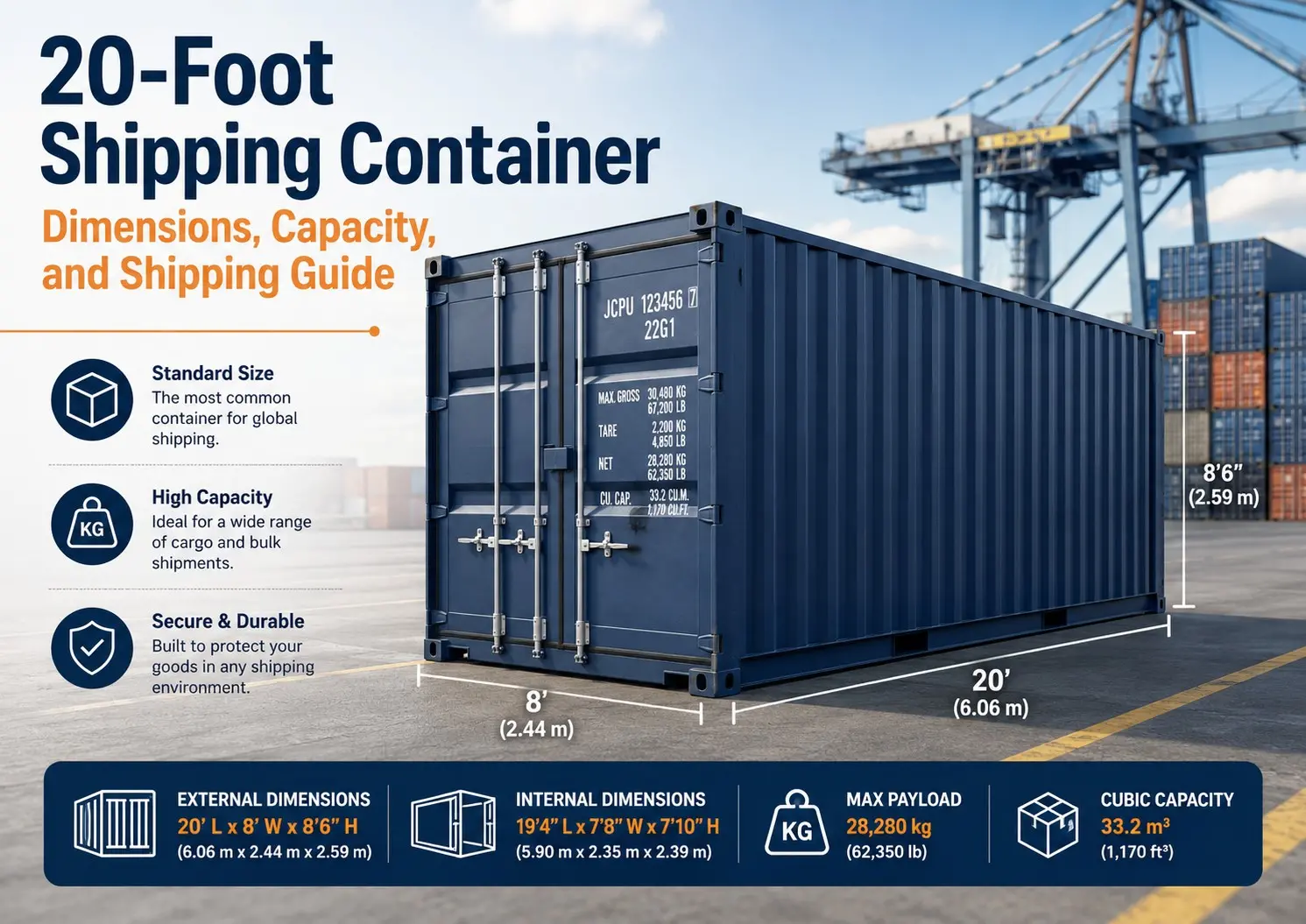 20-Foot Shipping Container Dimensions, Capacity, and Shipping Guide