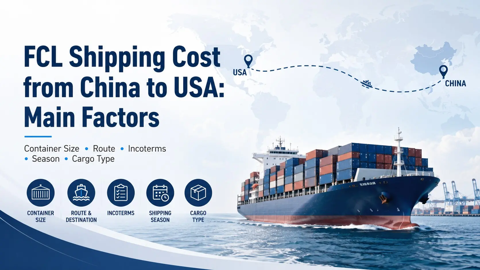 FCL Shipping Cost from China to USA: Main Factors